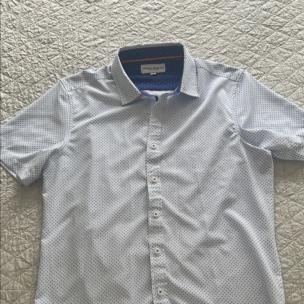 Blue Casual Button Down Shirt Modern Fit